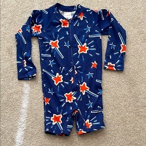 Blue Star Patterned Kids Swimsuit